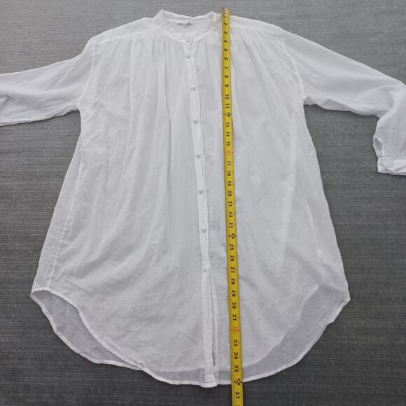 Skin Worldwide Tunic Blouse Womens White Size 0 Button Up Lightly Sheer Flowy - Picture 6 of 12